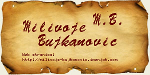 Milivoje Bujkanović vizit kartica
